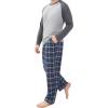imageDAVID ARCHY Mens Pajamas Set  Soft Pj Sets for Men Long Sleeve Pajamas Men Cotton Mens Pjs Sets Loungewear with PocketsBlue Plaid