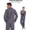 imageDAVID ARCHY Mens Pajamas Set Flannel Pjs Sets UltraSoft Cotton Pajamas for Men Classic Plaid Lounge Set with Roomy PocketsDark Gray