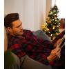 imageDAVID ARCHY Mens Pajamas Set Flannel Pjs Sets UltraSoft Cotton Pajamas for Men Classic Plaid Lounge Set with Roomy PocketsRedblue