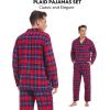 imageDAVID ARCHY Mens Pajamas Set Flannel Pjs Sets UltraSoft Cotton Pajamas for Men Classic Plaid Lounge Set with Roomy PocketsRedblue