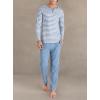 imageDAVID ARCHY Mens Pajamas Set Soft Cotton Long Sleeve Sleepwear Comfy Loungewear Pjs with PocketsHeather Navy Blue