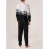 imageDAVID ARCHY Mens Pajamas Set UltraSoft Fleece Pajamas Lightweight ampamp Breathable Sleepwear Long Sleeve Lounge Set with PocketsBlackGradientripple