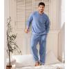 imageDAVID ARCHY Mens Pajamas Set UltraSoft Fleece Pajamas Lightweight ampamp Breathable Sleepwear Long Sleeve Lounge Set with PocketsGrey Blue