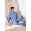 imageDAVID ARCHY Mens Pajamas Set UltraSoft Fleece Pajamas Lightweight ampamp Breathable Sleepwear Long Sleeve Lounge Set with PocketsGrey Blue