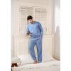 imageDAVID ARCHY Mens Pajamas Set UltraSoft Fleece Pajamas Lightweight ampamp Breathable Sleepwear Long Sleeve Lounge Set with PocketsGrey Blue