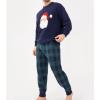 imageDAVID ARCHY Mens Pajamas Set UltraSoft Fleece Pajamas Lightweight ampamp Breathable Sleepwear Long Sleeve Lounge Set with PocketsNavy Blue  Christmas Pattern