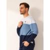 imageDAVID ARCHY Mens Pajamas Set UltraSoft Fleece Pajamas Lightweight ampamp Breathable Sleepwear Long Sleeve Lounge Set with PocketsNavy Blue  Gradient Color