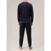 imageDAVID ARCHY Mens Pajamas Set UltraSoft Fleece Pajamas Lightweight ampamp Breathable Sleepwear Long Sleeve Lounge Set with PocketsNavy Blue