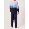 imageDAVID ARCHY Mens Pajamas Set UltraSoft Fleece Pajamas Lightweight ampamp Breathable Sleepwear Long Sleeve Lounge Set with PocketsNavy BlueGradientripple