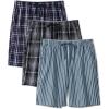 imageDAVID ARCHY Mens Pajama Shorts Soft Cotton Plaid Sleep Shorts with Pockets Comfy Lounge Woven Pajamas Bottoms for Men 3 packNavy Red White Mini Plaidblack Gray Plaiddusty Blue White Stripe
