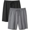 imageDAVID ARCHY Mens Pajama Shorts UltraSoft Cotton Sleep Shorts with Pockets Breathable ampamp Lightweight Lounge Sleepwear 2 PackBlackDark Gray