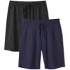 imageDAVID ARCHY Mens Pajama Shorts UltraSoft Cotton Sleep Shorts with Pockets Breathable ampamp Lightweight Lounge Sleepwear 2 PackBlackNavy Blue
