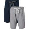 imageDAVID ARCHY Mens Pajama Shorts UltraSoft Cotton Sleep Shorts with Pockets Breathable ampamp Lightweight Lounge Sleepwear 2 PackNavy BlueHeather Dark Gray
