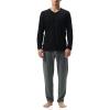 imageDAVID ARCHY Mens Pajamas Set Soft Cotton Long Sleeve Sleepwear Comfy Loungewear Pjs with PocketsBlack  Dark Gray