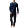 imageDAVID ARCHY Mens Pajamas Set Soft Cotton Long Sleeve Sleepwear Comfy Loungewear Pjs with PocketsNavy Blue  Black