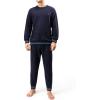 imageDAVID ARCHY Mens Pajamas Set UltraSoft Fleece Pajamas Lightweight ampamp Breathable Sleepwear Long Sleeve Lounge Set with PocketsNavy Blue
