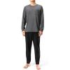 imageDAVID ARCHY Mens Polar Fleece Pajamas Set Henley Collar Warm Sleepwear Comfy Soft Loungewear Pjs Winter Pajama for MenDark Gray