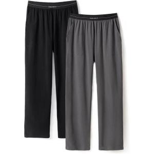 imageDAVID ARCHY Mens Pajama Pants Cotton Comfy Sleep Bottoms Lightweight Lounge Pants with Pockets Soft Sleepwear PJs 2 PackBlackDark Gray