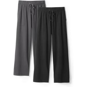 imageDAVID ARCHY Mens Pajama Pants Cotton Comfy Sleep Bottoms Lightweight Lounge Pants with Pockets Soft Sleepwear PJs 2 PackBlackDary Graywide Leg Opening
