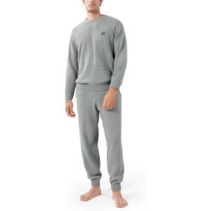 imageDAVID ARCHY Mens Pajamas Set UltraSoft Fleece Pajamas Lightweight ampamp Breathable Sleepwear Long Sleeve Lounge Set with PocketsGray