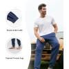 imageDAVID ARCHY Mens Pajama Pants 2 Pack Soft Cotton Lounge Sleep Bottoms with Pockets Elastic Waist and Cuffed AnklesBlackNavy Blue