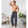 imageDAVID ARCHY Mens Pajama Pants Woven Cotton Plaid Sleep and Lounge Bottoms with Pockets Ultra Lightweight 3 Pack3 Pack  Charcoal BlackNavy Red Mini PlaidNavy Cream