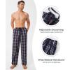imageDAVID ARCHY Mens Pajama Pants Woven Cotton Plaid Sleep and Lounge Bottoms with Pockets Ultra Lightweight 3 Pack3 Pack  Charcoal BlackNavy Red Mini PlaidNavy Cream