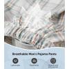 imageDAVID ARCHY Mens Pajama Pants Woven Cotton Plaid Sleep and Lounge Bottoms with Pockets Ultra Lightweight 3 Pack3 Pack  Gray GreenBeige KhakiNavy Cream