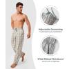 imageDAVID ARCHY Mens Pajama Pants Woven Cotton Plaid Sleep and Lounge Bottoms with Pockets Ultra Lightweight 3 Pack3 Pack  Gray GreenBeige KhakiNavy Cream
