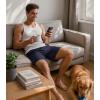imageDAVID ARCHY Mens Pajama Shorts Soft ampamp Lightweight Sleep Shorts Breathable ampamp QuickDry Lounge Shorts with Pockets 2 PackBlueblack