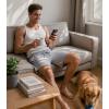 imageDAVID ARCHY Mens Pajama Shorts Soft ampamp Lightweight Sleep Shorts Breathable ampamp QuickDry Lounge Shorts with Pockets 2 PackLight Greywild Wind
