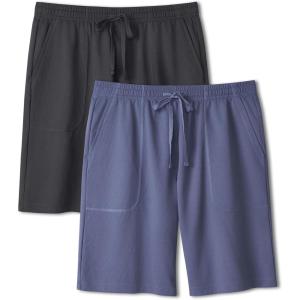 imageDAVID ARCHY Mens Pajama Shorts Soft ampamp Lightweight Sleep Shorts Breathable ampamp QuickDry Lounge Shorts with Pockets 2 PackWild Winddark Grey