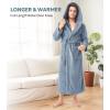 imageDAVID ARCHY Mens Bathrobes with Hood Microfiber Fleece Warm and High Absorbent Towel Robe for MenWater Blue