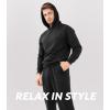 imageDAVID ARCHY Mens Fleece Hooded Pajama Set Soft Long Sleeve Loungewear Comfortable Sweatshirts ampamp Pajama Pants PJ Sets for menBlack