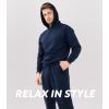 imageDAVID ARCHY Mens Fleece Hooded Pajama Set Soft Long Sleeve Loungewear Comfortable Sweatshirts ampamp Pajama Pants PJ Sets for menNavy Blue