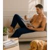 imageDAVID ARCHY Mens Pajama Pants Soft Lightweight Sleep Pants Comfy Lounge Pajama Bottoms with Pockets and Button Fly 2 PackNavy Bluedusty Blue