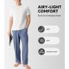 imageDAVID ARCHY Mens Pajama Pants Soft Lightweight Sleep Pants Comfy Lounge Pajama Bottoms with Pockets and Button Fly 2 PackNavy Bluedusty Blue