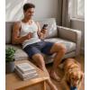 imageDAVID ARCHY Mens Pajama Shorts Soft ampamp Lightweight Sleep Shorts Breathable ampamp QuickDry Lounge Shorts with Pockets 2 PackDark Greyblack
