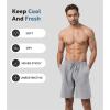 imageDAVID ARCHY Mens Pajama Shorts Soft ampamp Lightweight Sleep Shorts Breathable ampamp QuickDry Lounge Shorts with Pockets 2 PackLight Greyslate Blue