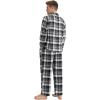 imageDAVID ARCHY Mens Pajamas Set Flannel Pjs Sets UltraSoft Cotton Pajamas for Men Classic Plaid Lounge Set with Roomy PocketsBlack White Gray Plaid