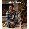 imageDAVID ARCHY Mens Pajamas Set Flannel Pjs Sets UltraSoft Cotton Pajamas for Men Classic Plaid Lounge Set with Roomy PocketsBlack White Gray Plaid