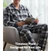 imageDAVID ARCHY Mens Pajamas Set Flannel Pjs Sets UltraSoft Cotton Pajamas for Men Classic Plaid Lounge Set with Roomy PocketsBlack White Gray Plaid
