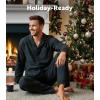 imageDAVID ARCHY Mens Pajamas Set Flannel Pjs Sets UltraSoft Cotton Pajamas for Men Classic Plaid Lounge Set with Roomy PocketsGreen Navy Tartan Plaid