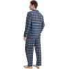 imageDAVID ARCHY Mens Pajamas Set Flannel Pjs Sets UltraSoft Cotton Pajamas for Men Classic Plaid Lounge Set with Roomy PocketsNavy Bule