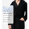 imageDAVID ARCHY Mens Robe Long Sleeve Lightweight Knit BathrobeComfort Knee Length Hood SleepwearBlack