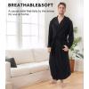 imageDAVID ARCHY Mens Robe Long Sleeve Lightweight Knit BathrobeComfort Knee Length Hood SleepwearBlack