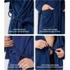 imageDAVID ARCHY Mens Robe Long Sleeve Lightweight Knit BathrobeComfort Knee Length Hood SleepwearDark Blue