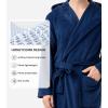 imageDAVID ARCHY Mens Robe Long Sleeve Lightweight Knit BathrobeComfort Knee Length Hood SleepwearDark Blue
