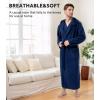imageDAVID ARCHY Mens Robe Long Sleeve Lightweight Knit BathrobeComfort Knee Length Hood SleepwearDark Blue