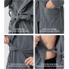 imageDAVID ARCHY Mens Robe Long Sleeve Lightweight Knit BathrobeComfort Knee Length Hood SleepwearDark Gray